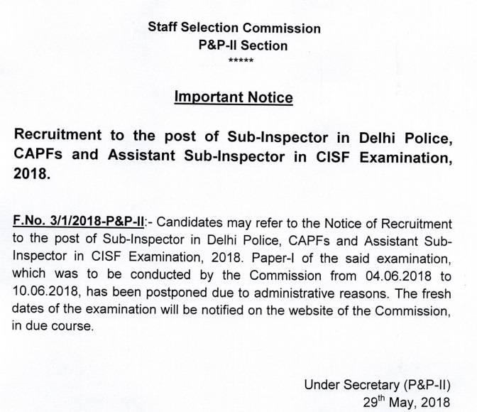 ssc cpo 2018