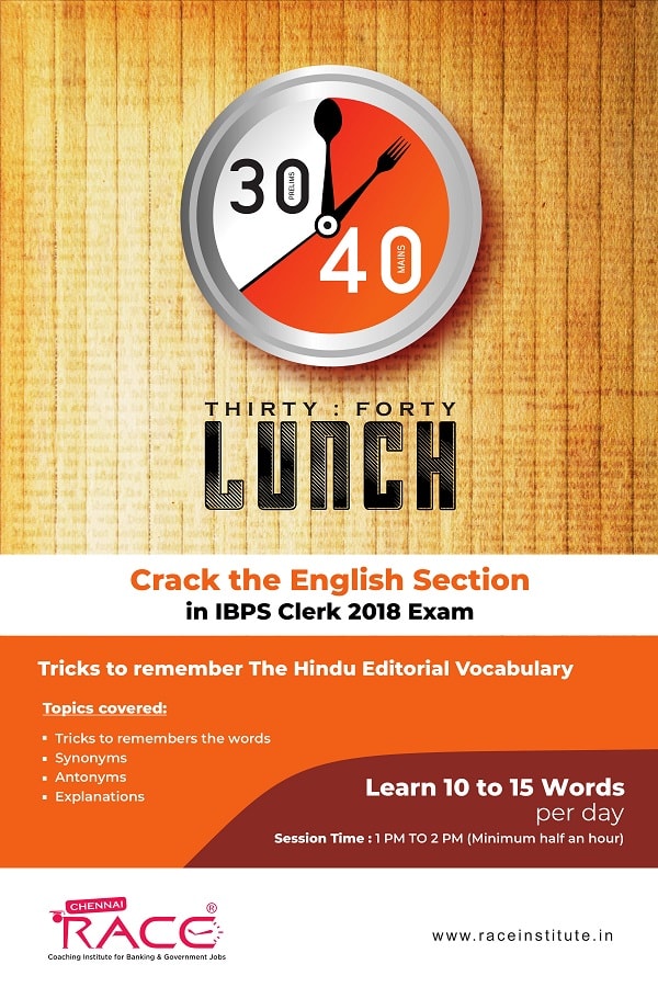 English Editorial Special Session & Online Test IBPS Clerk 2018